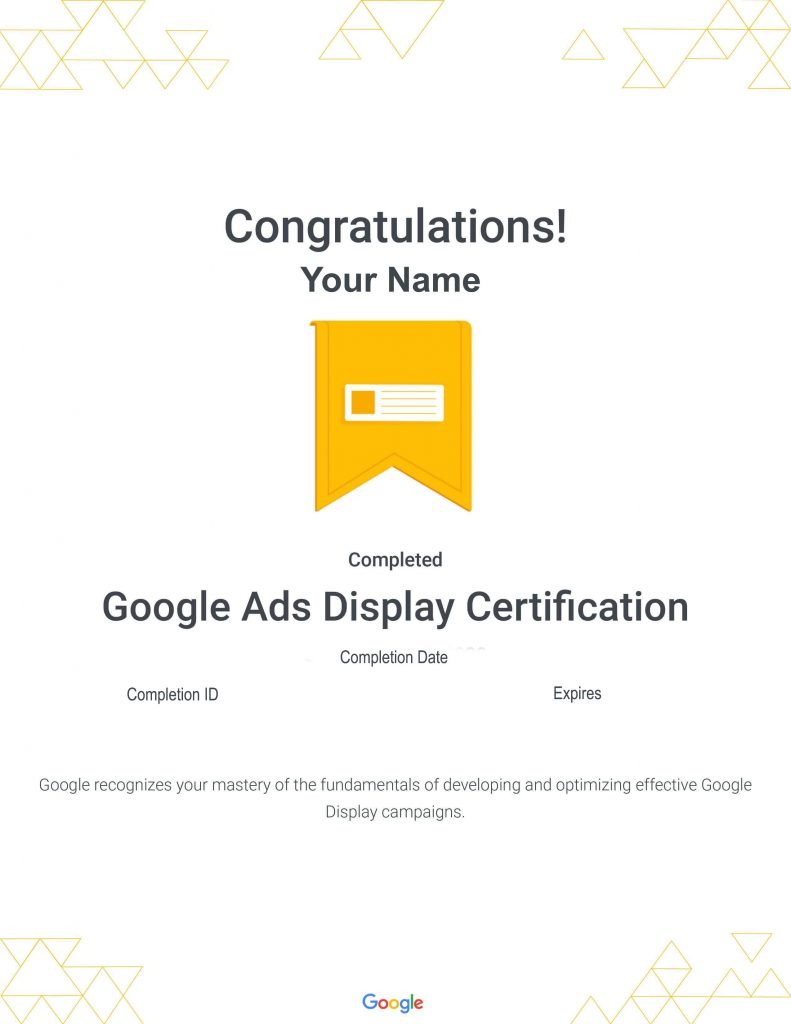 Google Display Ads Certificate