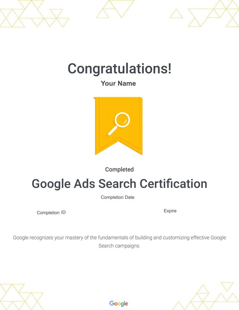 Google Search Ads Certificate